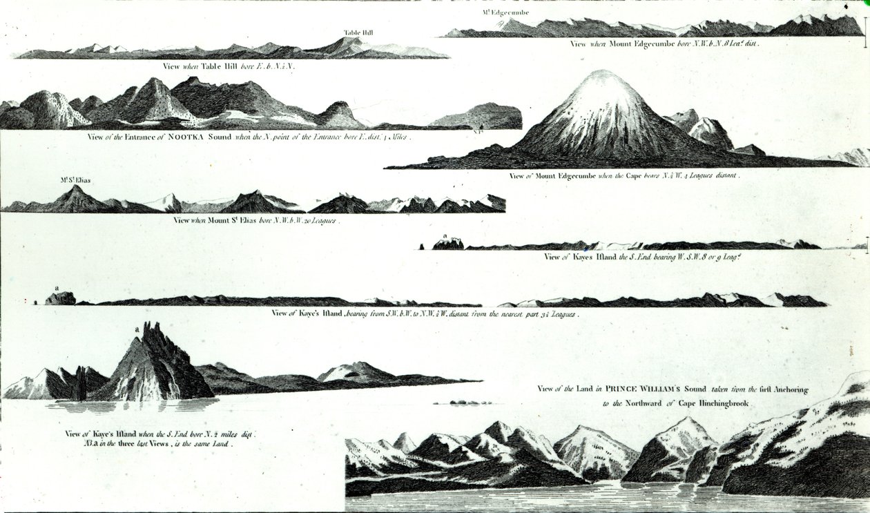 アメリカ西海岸の景色、1778年頃 作： 英語学校