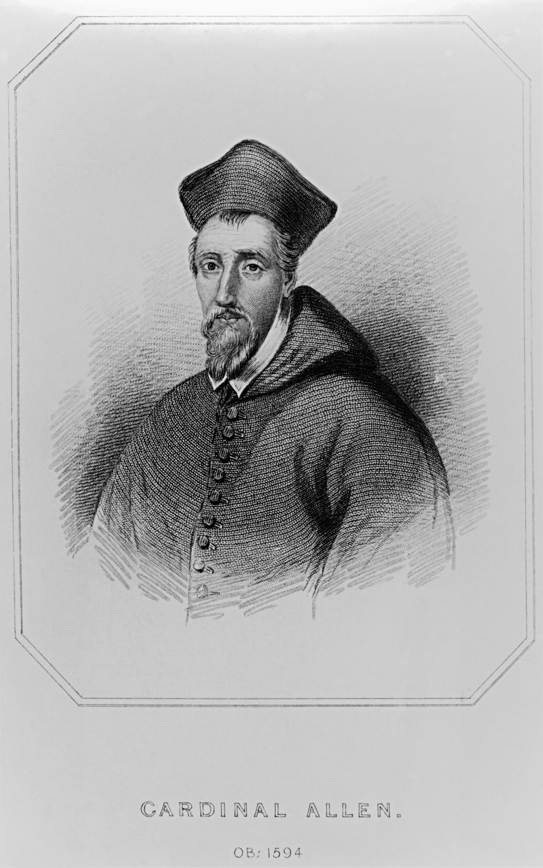 1823年「ロッジの英国の肖像」からウィリアム・アレン（1532-94） 作： 英語学校
