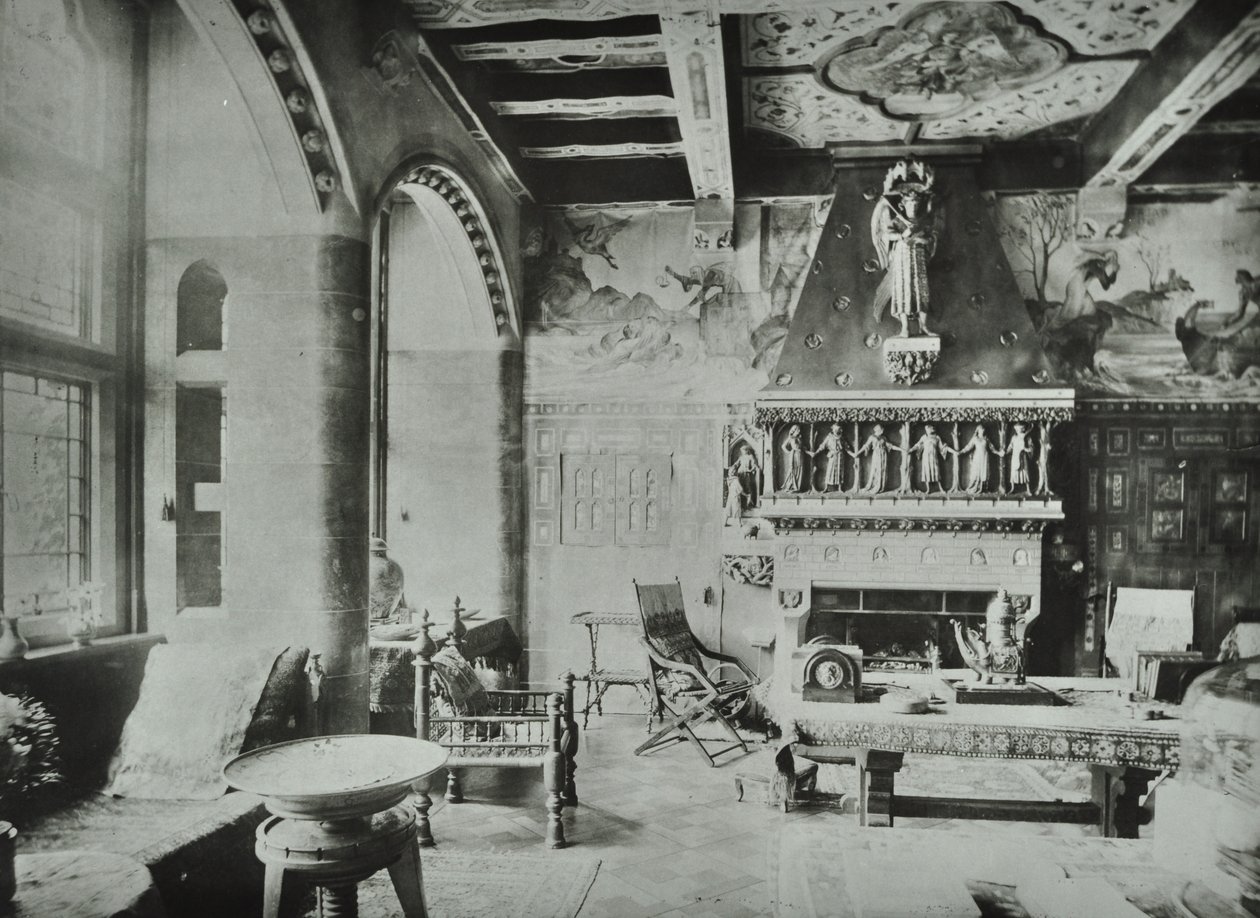 9 Melbury Road：応接室、1890 作： 英語の写真家