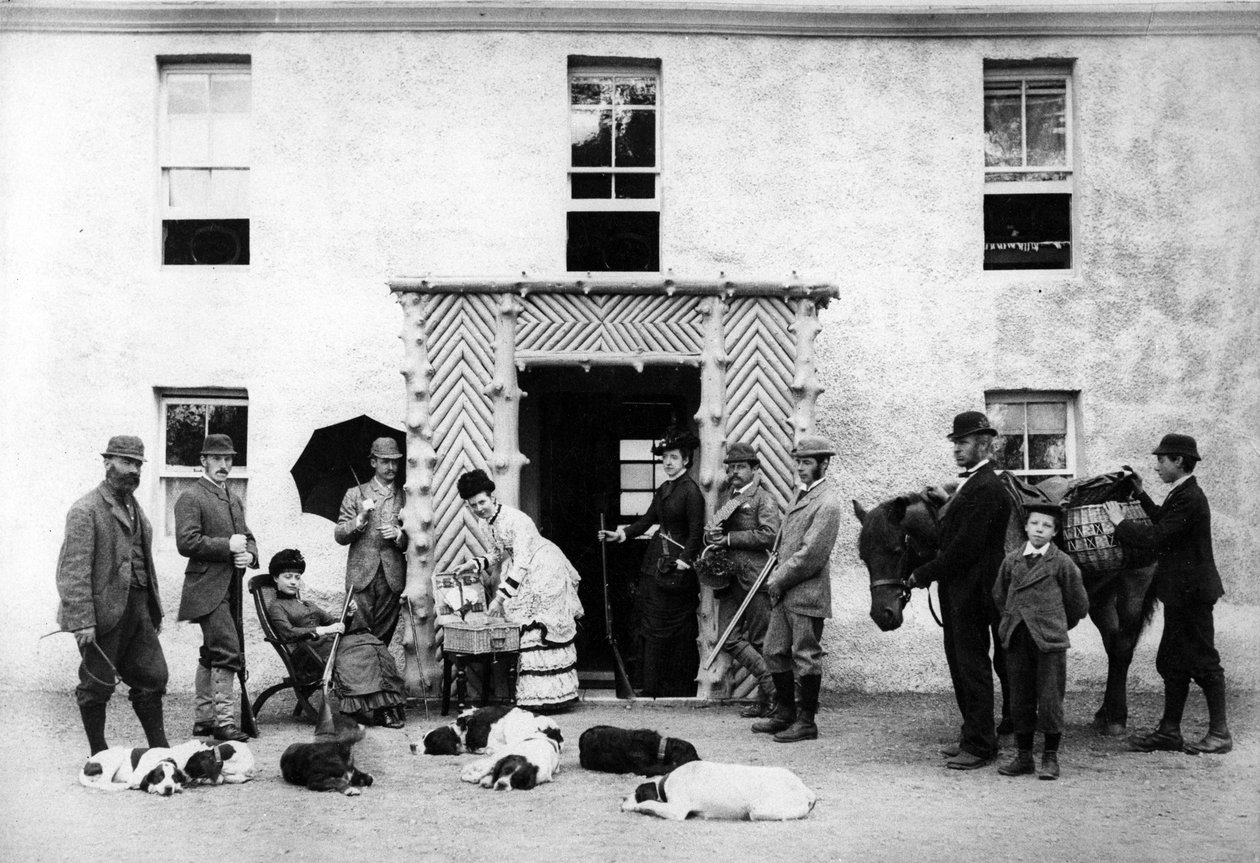 カントリーハウスシューティングパーティー、1890年頃 作： 英語の写真家