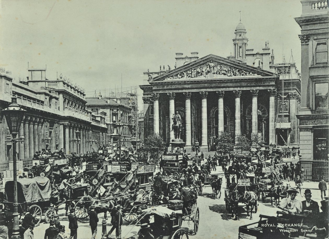 イングランド銀行、スレッドニードルストリート、ロンドン市、1890 作： 英語の写真家
