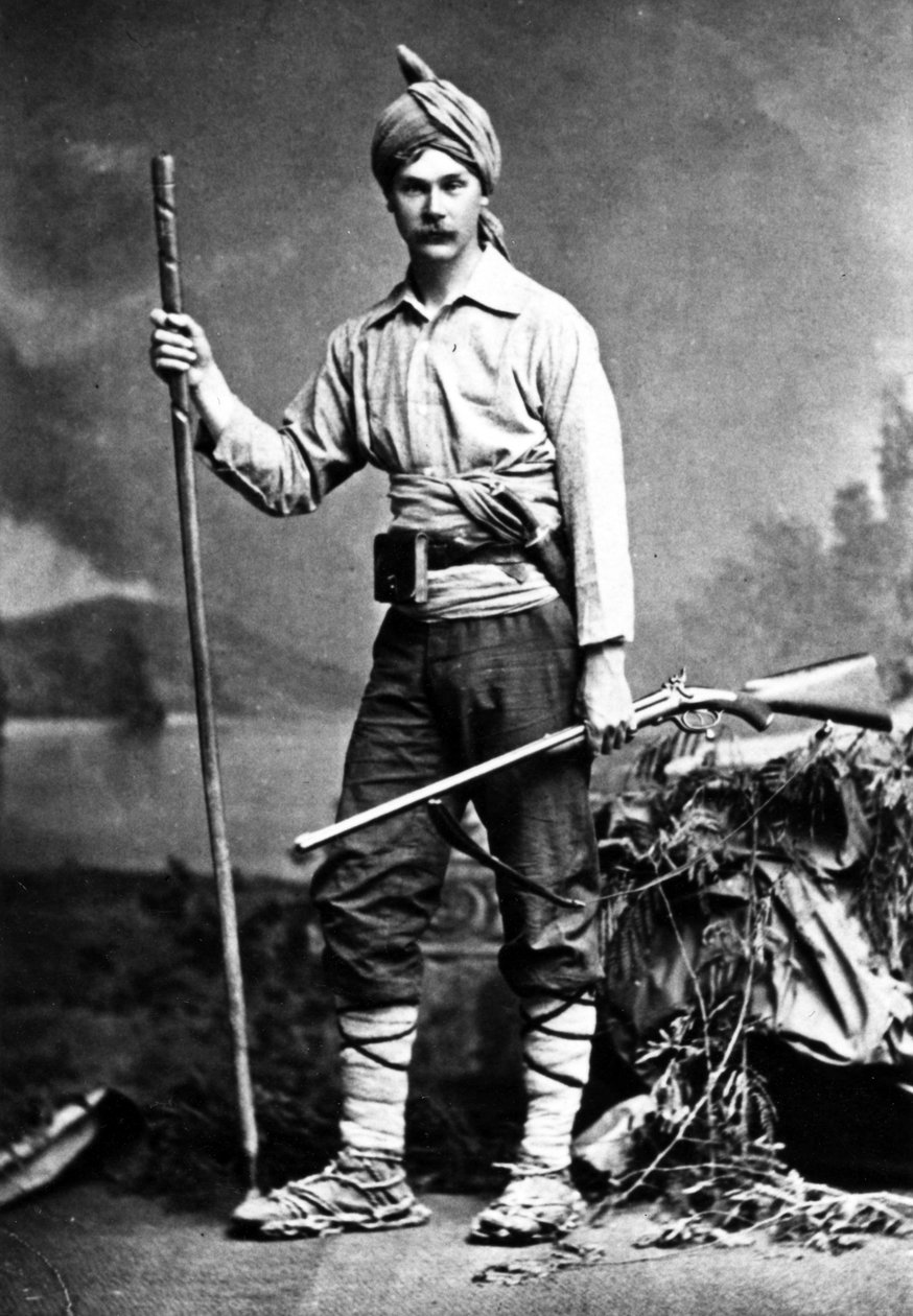 インドのイギリスのハンツマン、1870年代頃 作： 英語の写真家