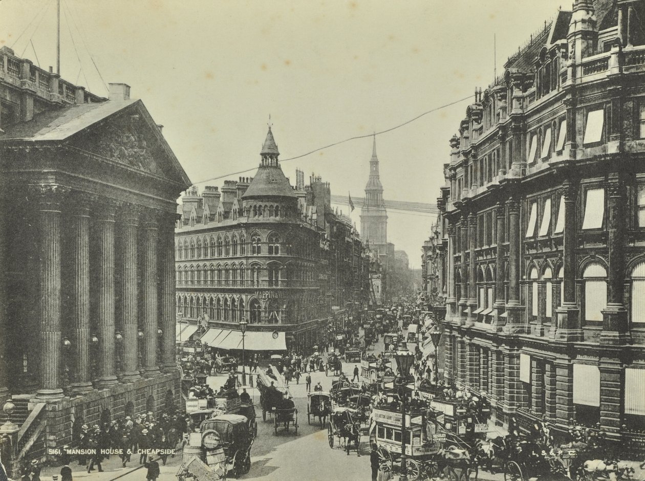 チープサイド、マンションハウス、ロンドン市、1885年 作： 英語の写真家