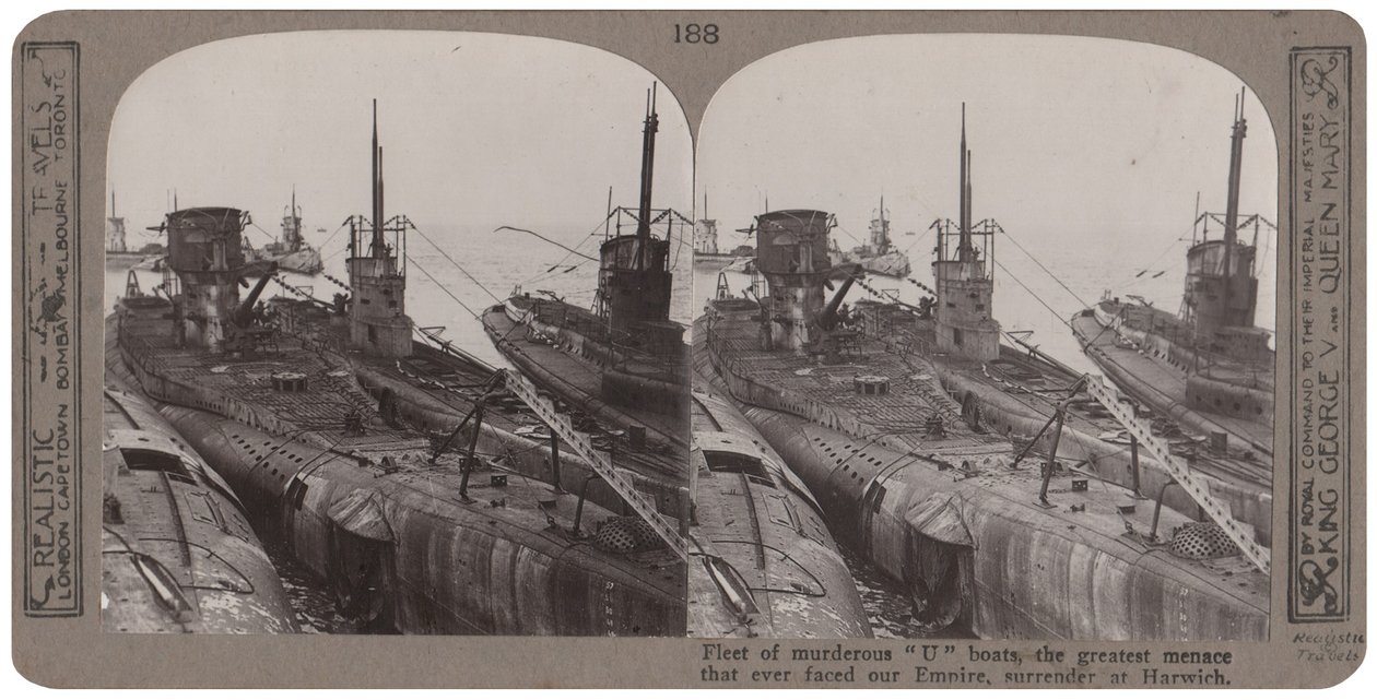 殺害の艦隊？ 1918年11月にハリッジで降伏した、これまで私たちの帝国に直面した最大の脅威であるボート（立体印刷） 作： 英語の写真家