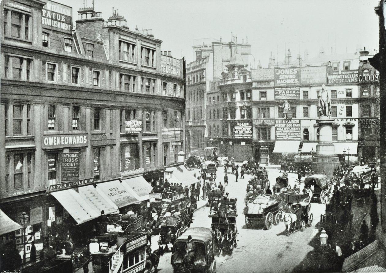 キングウィリアムストリート、北向き、ロンドン市、1895 作： 英語の写真家