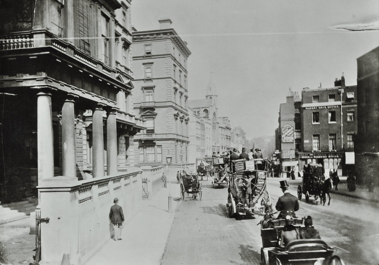 ナイツブリッジ、ウェストミンスターLB：1890年、アルバートゲートで東向き 作： 英語の写真家