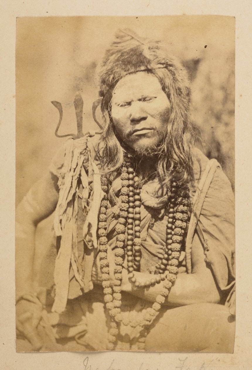 「ダージリンの景色」より、ネパールのファキール 1870年代（白黒写真） 作： 英語の写真家