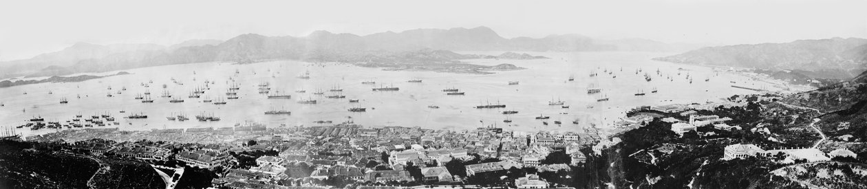 香港港のパノラマ、1878年 作： 英語の写真家