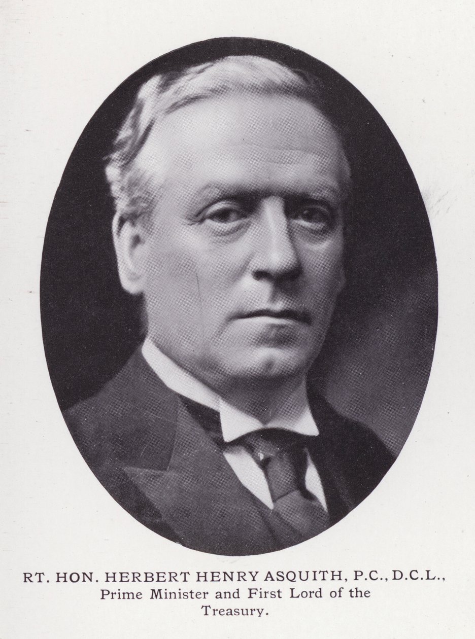 ロンドンの著名人ハーバート・ヘンリー・アスキス氏（白黒写真）（Rt Hon Herbert Henry Asquith 作： 英語の写真家