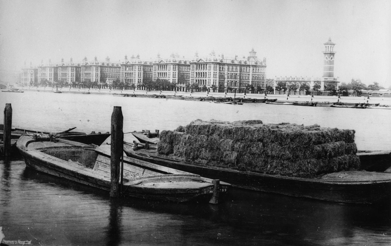 セントトーマス病院、アルバートエンバンクメント、c19世紀後半 作： 英語の写真家