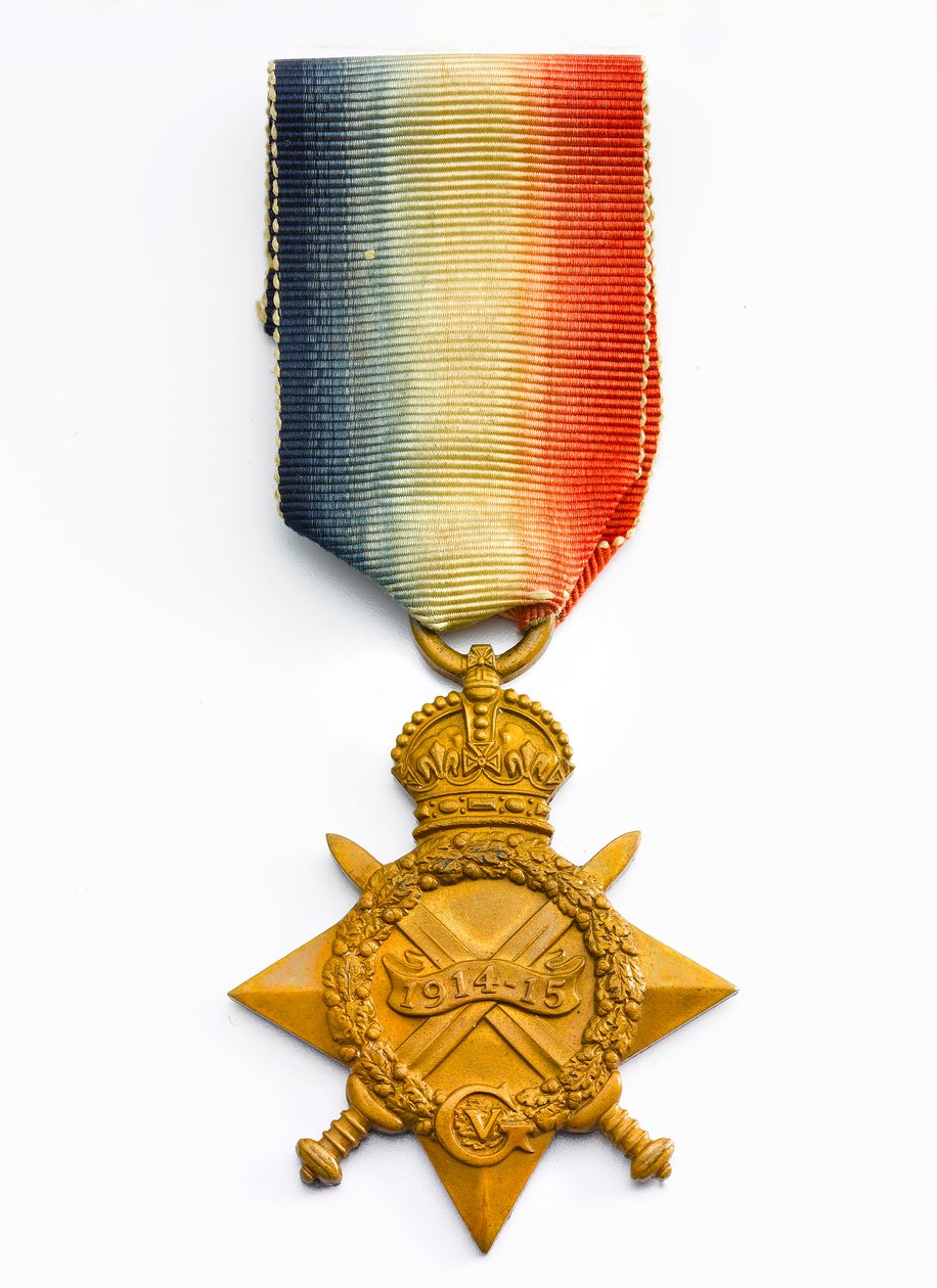 1914-15 Star、1918年頃（ブロンズ、シルクリボン付き 作： 英語学校