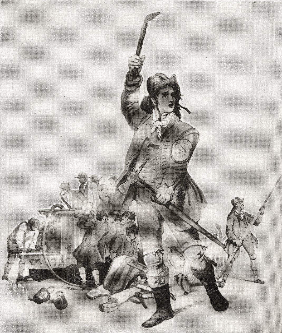 1790年代のロンドンの消防士。1897年発行の「The Strand Magazine」より。 作： 英語学校