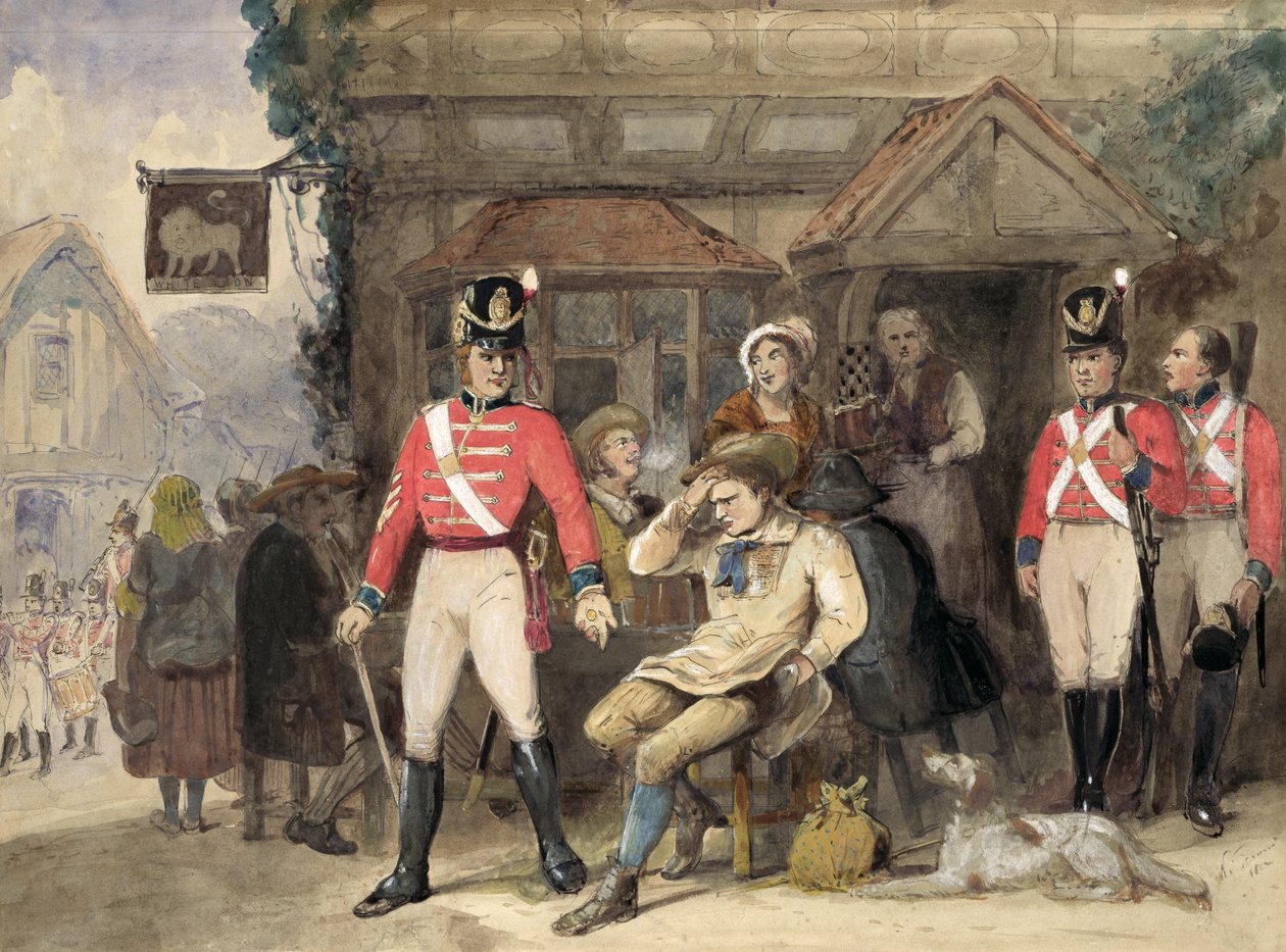 王のためのシリング、1812（紙にトイレ） 作： 英語学校