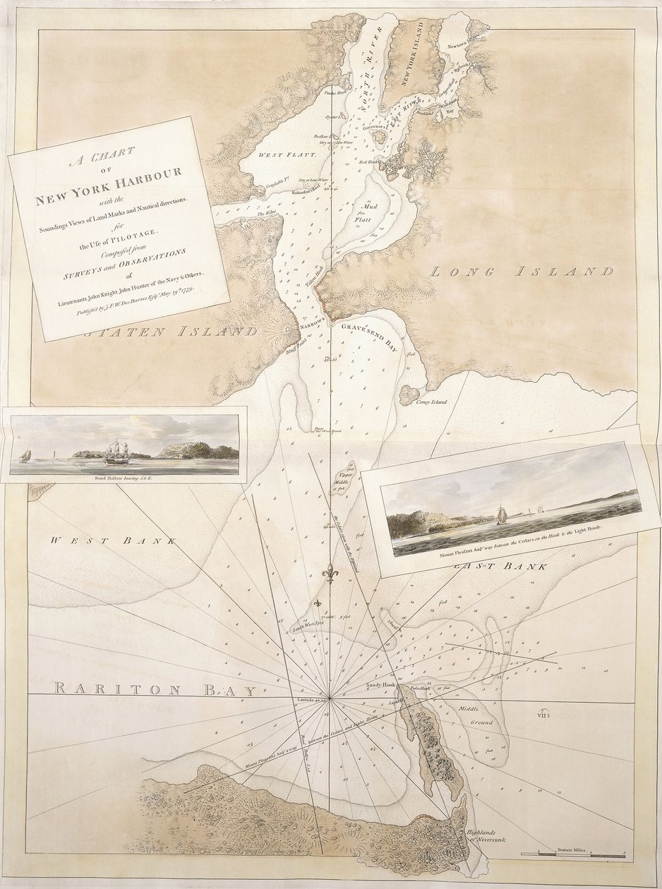 ニューヨーク港の海図、1774-1779 作： 英語学校