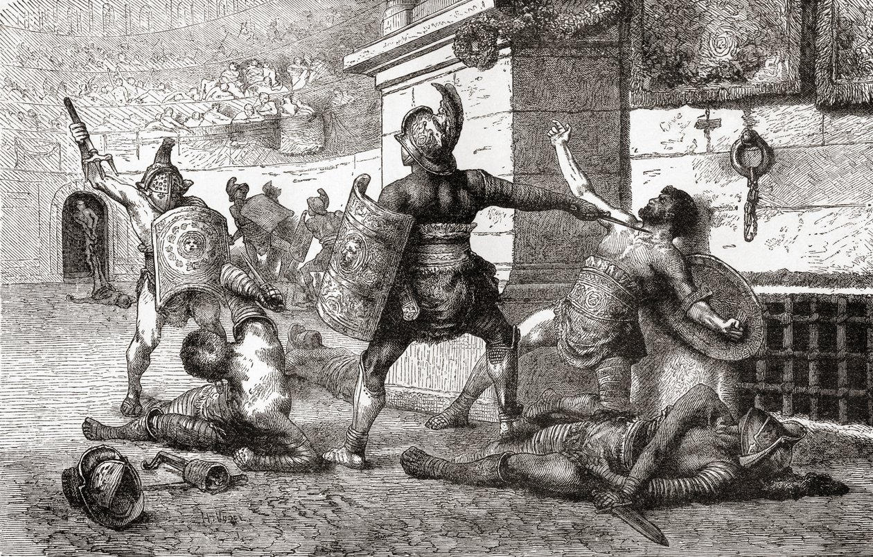 古代ローマ 古代ローマにおける剣闘士の戦い（1882年頃、ウォードとロックの