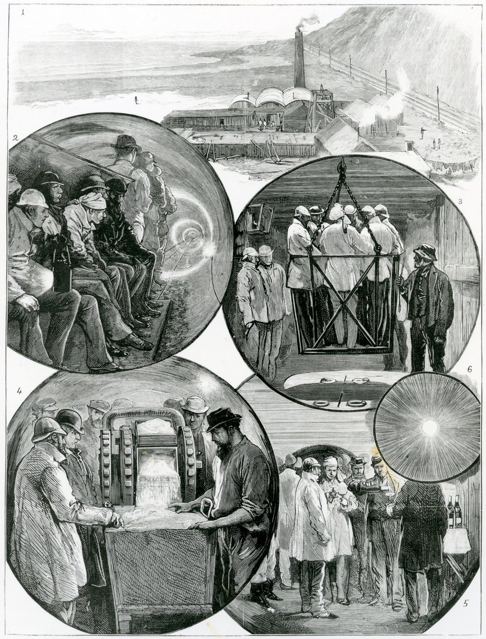 1882年3月4日のグラフィックのイラストによる水路トンネルの訪問 作： 英語学校