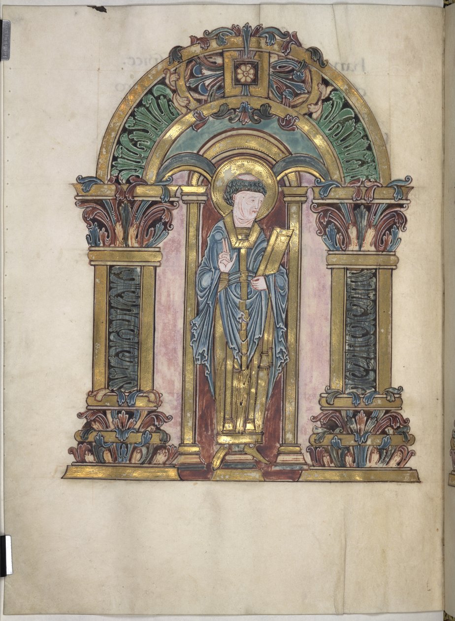 追加。 49598、f.97v、St Swithun、St Aethelwold の祝福、971-984 (ベラム) 作： 英語学校