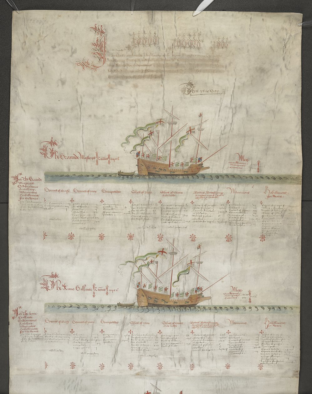 「The Anthony Roll」から MS 22047 f.1r、ガレアス グランド ミストレス、アン ギャラントを追加 作： 英語学校
