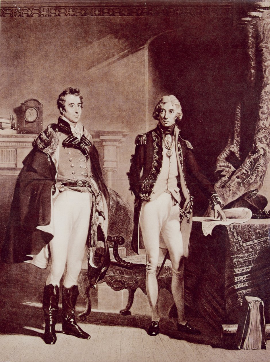 ネルソン提督（1758-1805）とアーサーウェルズリー大佐（1769-1852）ウェリントン公爵 作： 英語学校