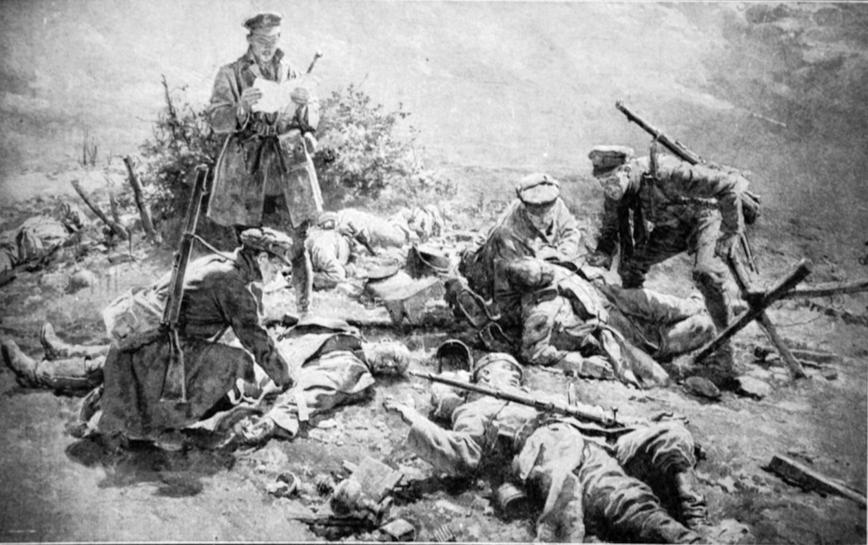 戦いの後：死んだドイツ人を識別ディスクで探す、1914-19 作： 英語学校