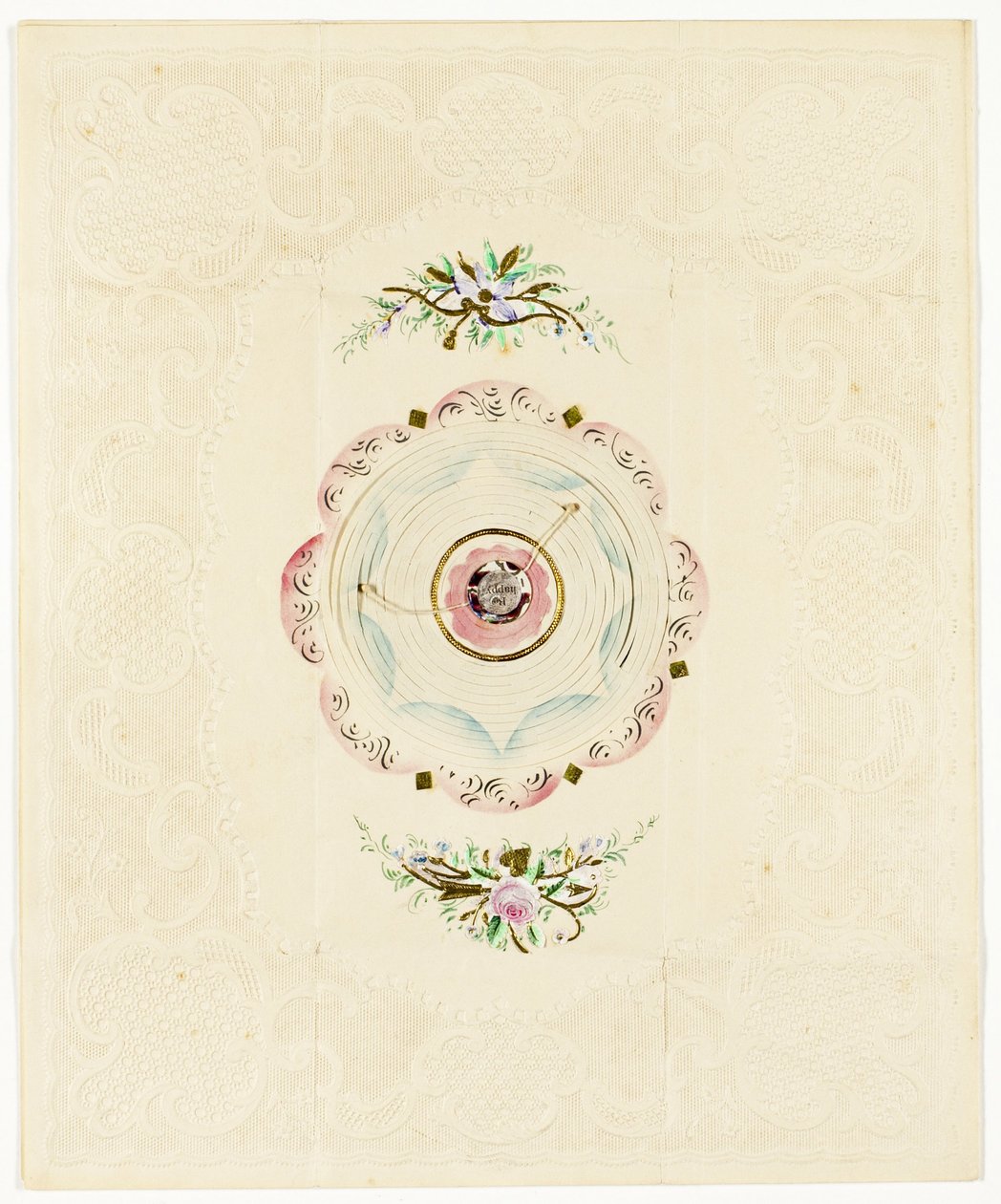 Be Thine, c.1830（カラープリントのバレンタイン、レースの縁取り付き 作： 英語学校