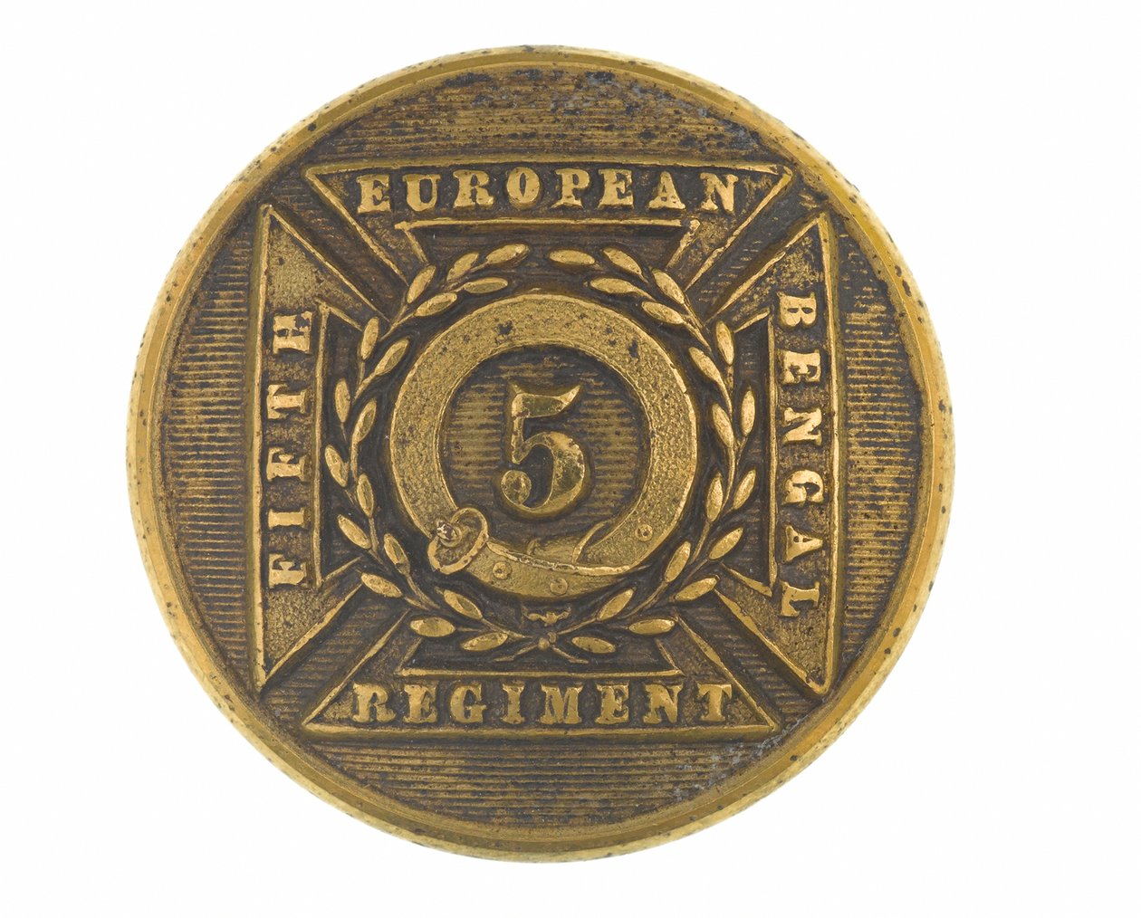 ボタン、将校、第5ベンガルヨーロッパ連隊、1858-1860 作： 英語学校