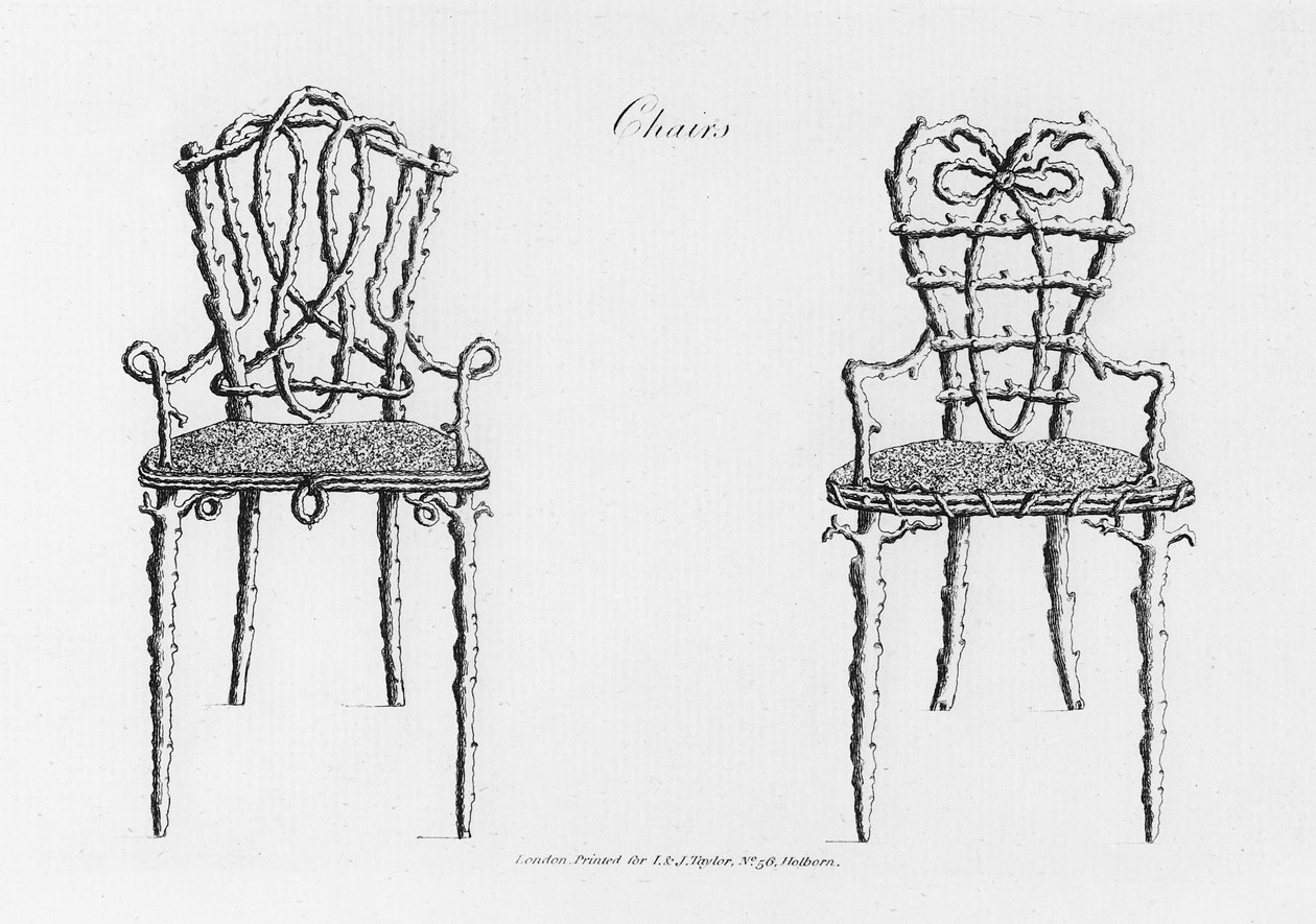 ウィリアムライト作のグロテスク建築または農村アミューズメントの椅子、1768年発行 作： 英語学校
