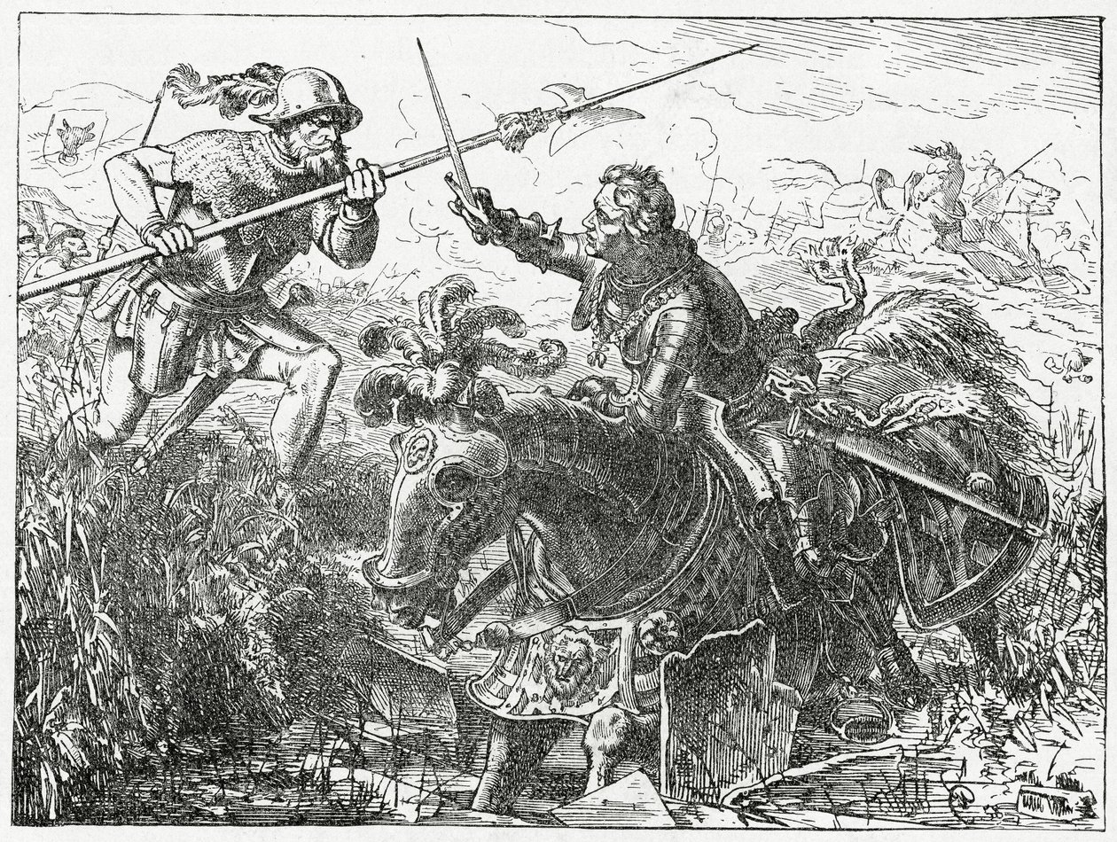 1477年、1882年1月5日、ナンシーの戦いでのブルゴーニュ公チャールズザボールド 作： 英語学校