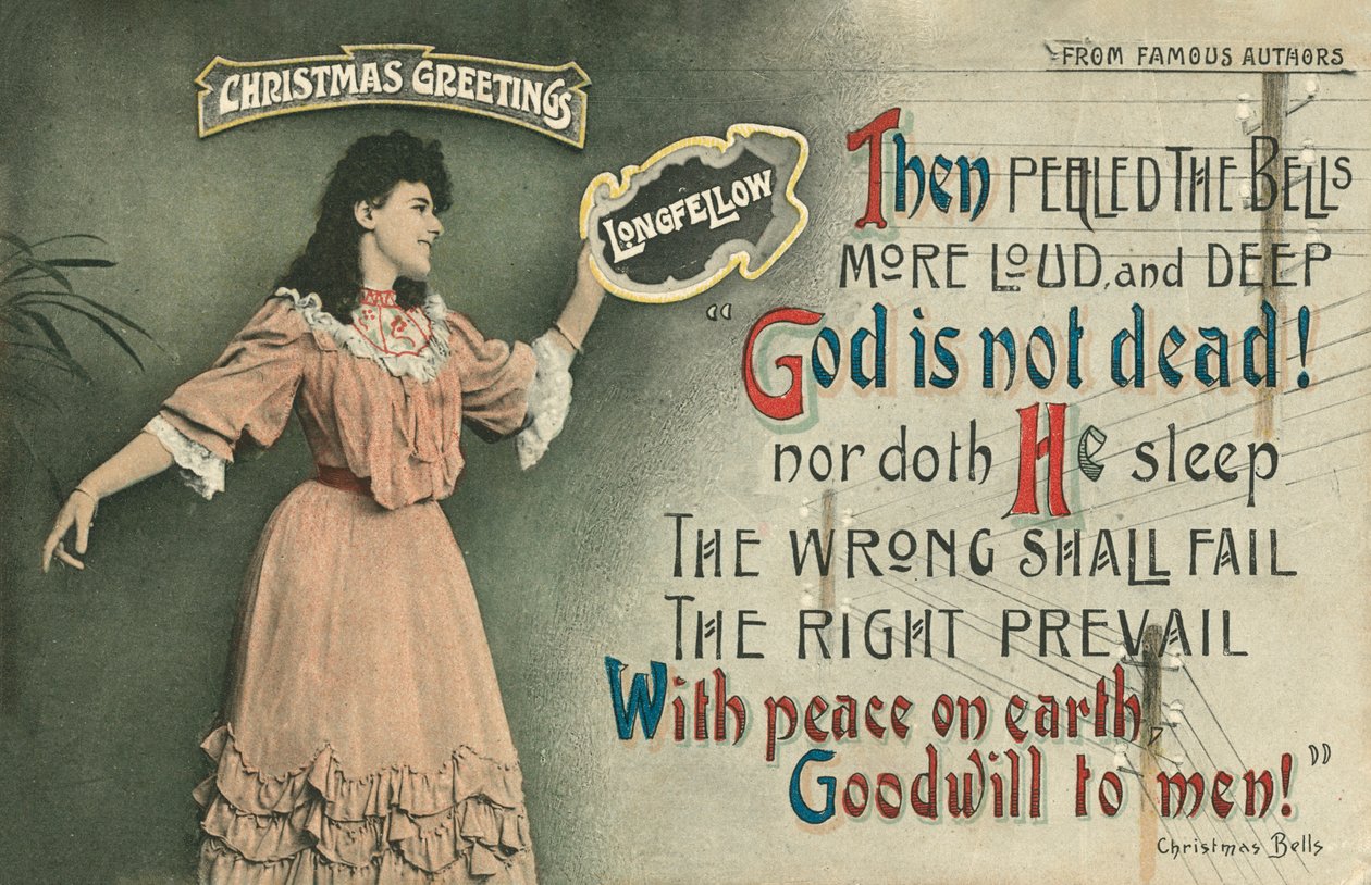 クリスマス・グリーティングカード（カラーリトグラフ） 作： 英語学校