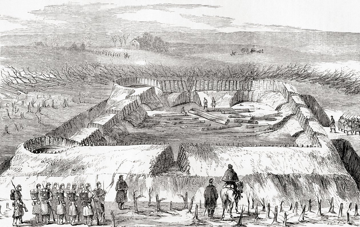 マナッサス・ジャンクションの北にある南軍の要塞（1882年頃に出版されたWard and Lock
