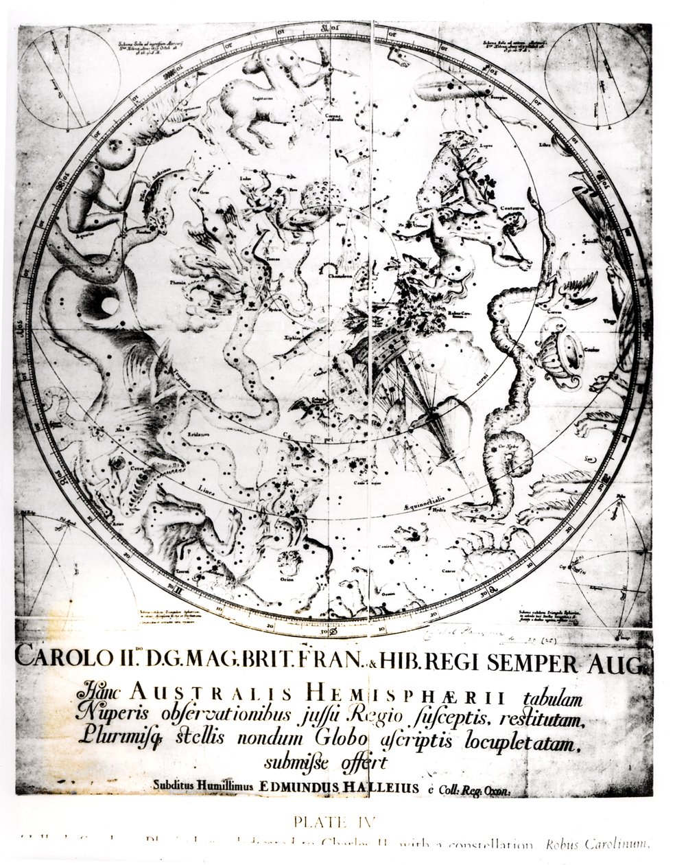エドマンドハレー卿による「彗星のあらすじ」からの南半球の星座（1656-1742）1705 作： 英語学校