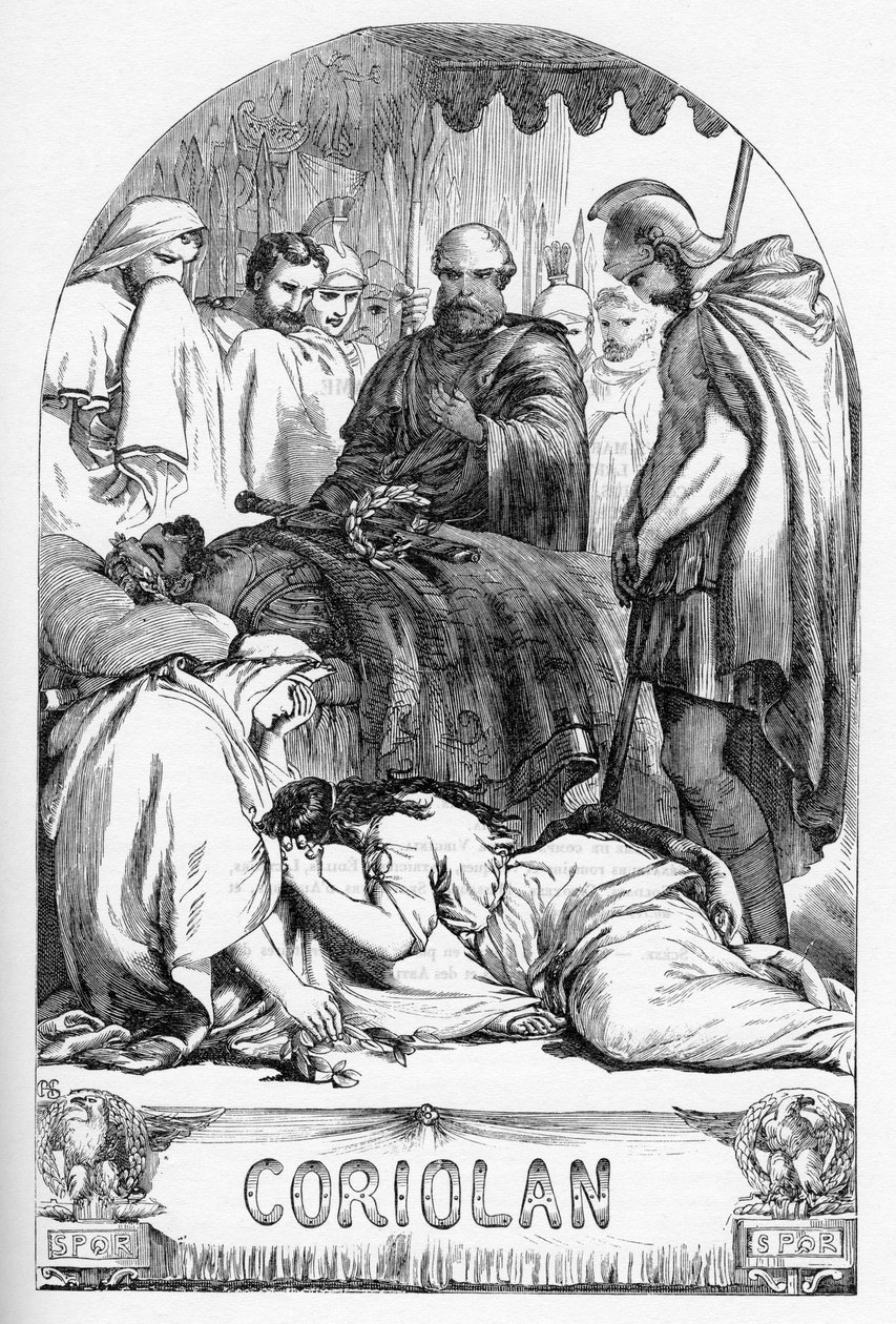 Coriolan (Coriolanus) - "Completes de William Shakespeare" 1866年の挿絵 - この版の挿絵と全体の形は、ロンドンで出版されたCassell