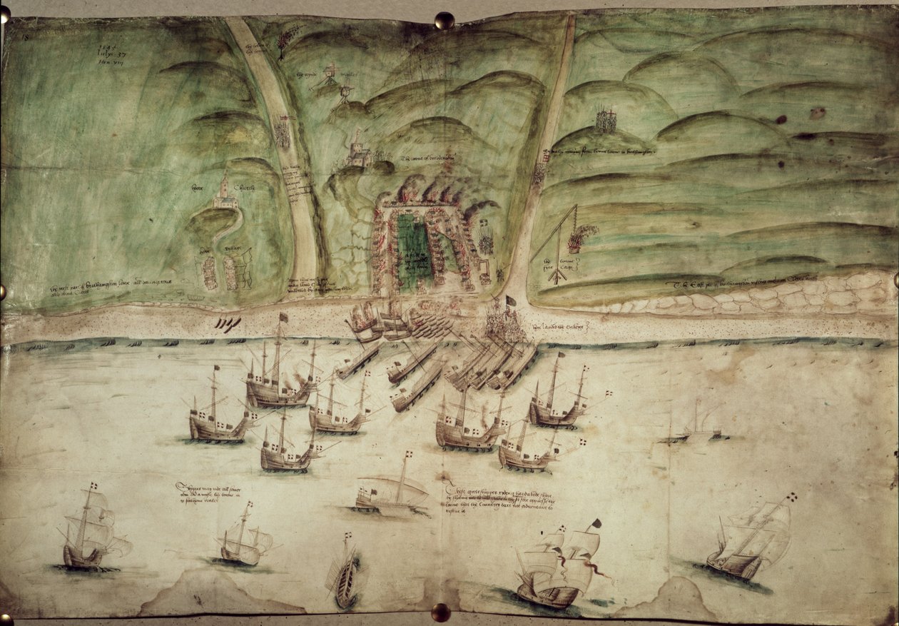 Cotton Augustus I.i f.18 攻撃を受けるブライトンの計画 作： 英語学校