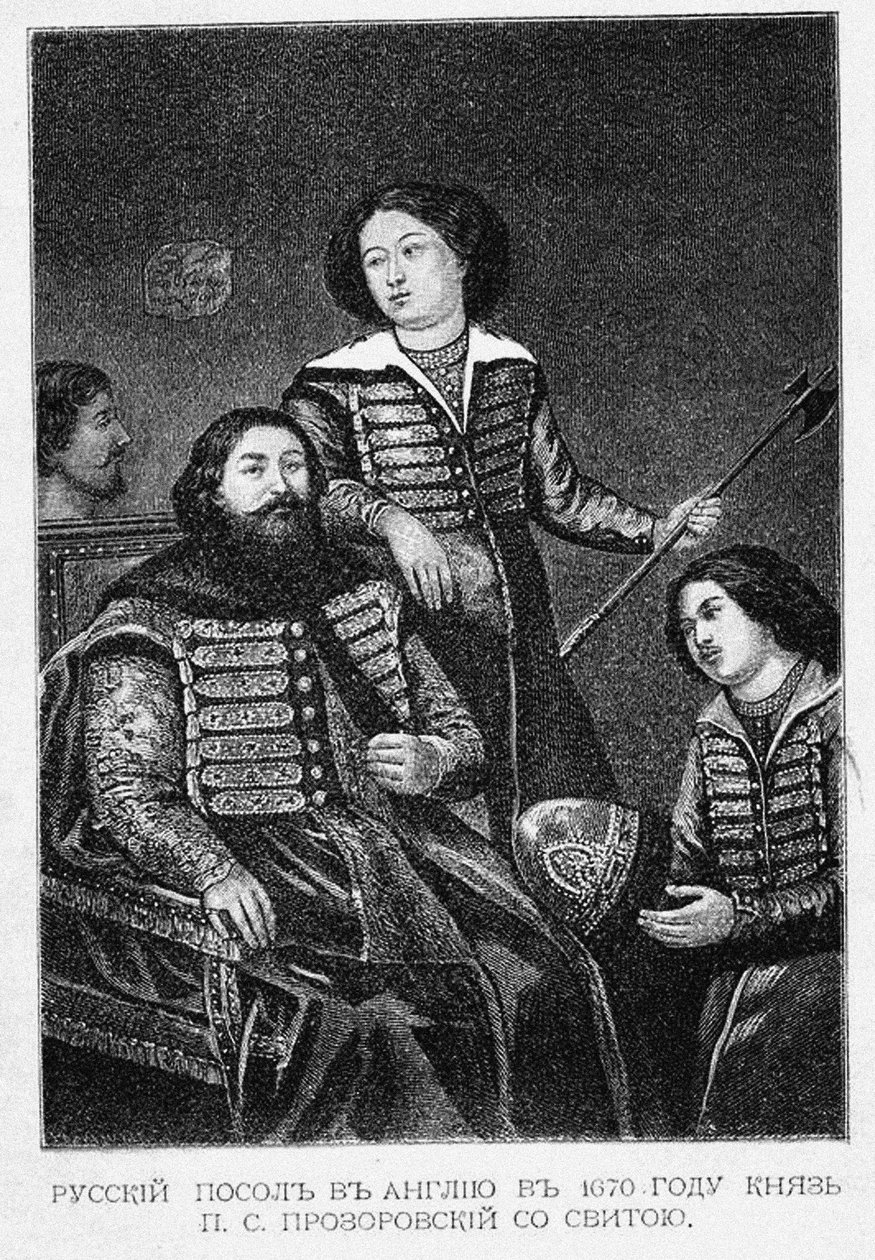 1670年にピョートルセムノノビッチプロゾロフスキーとイギリス大使館を数える 作： 英語学校