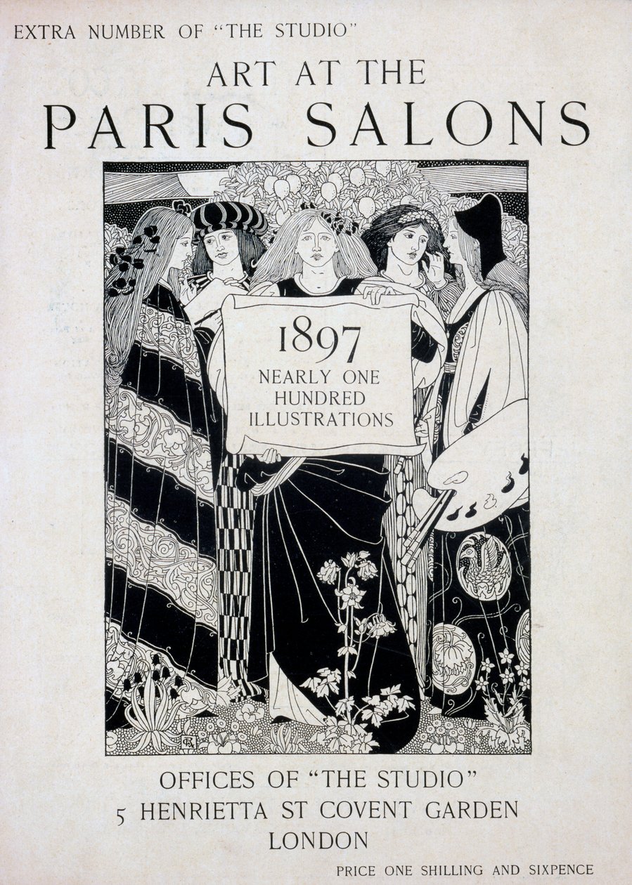 パリサロンでのアートカバー、スタジオスタジオの増刊、1897年（平版と活版） 作： 英語学校
