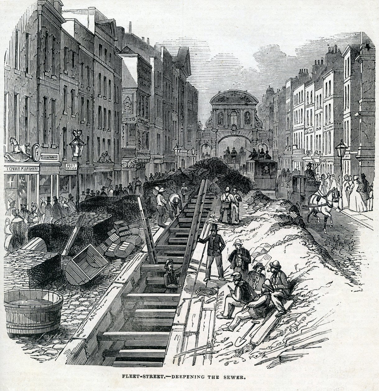 Fleet Street Sewer、ロンドン、1845の深化 作： 英語学校