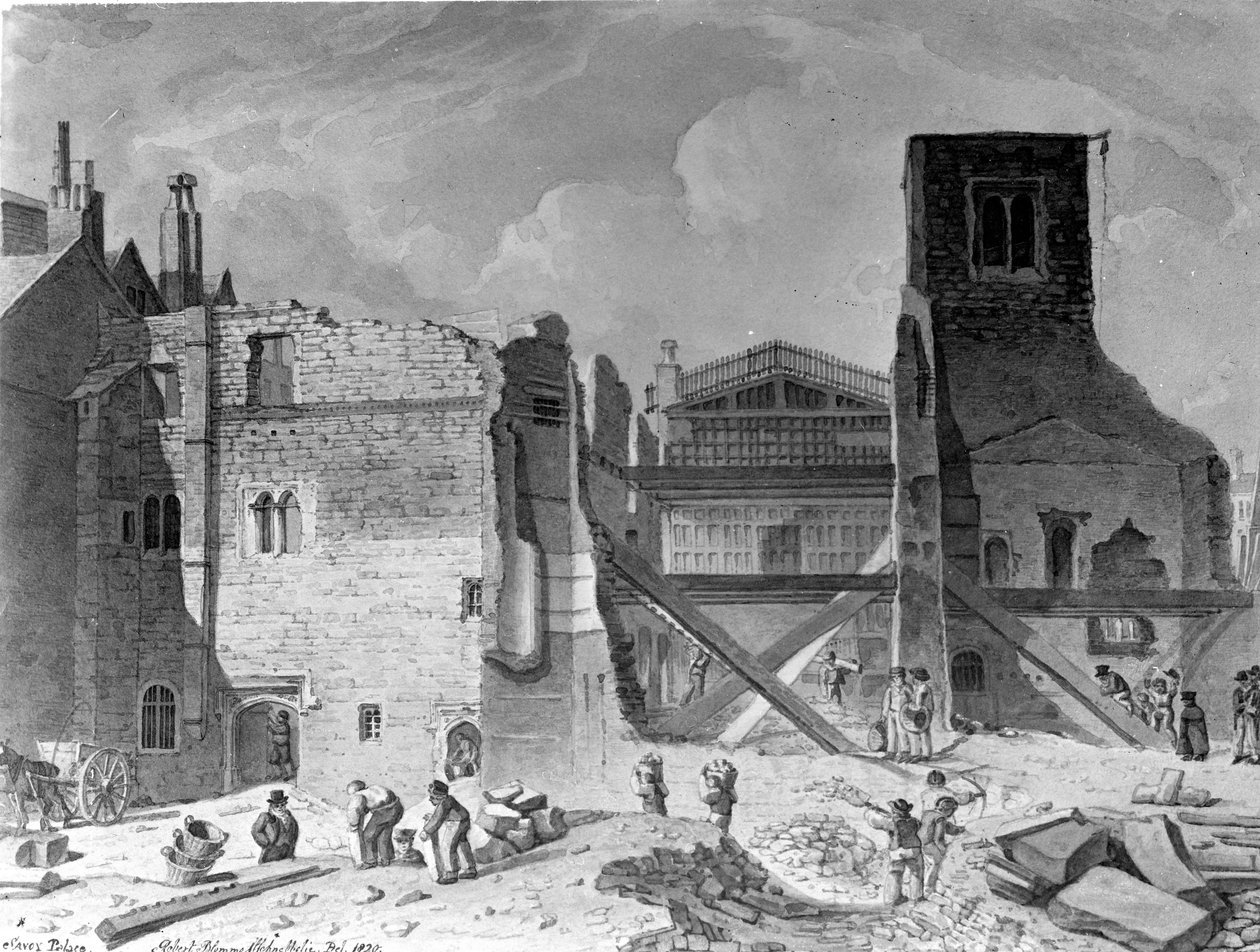 サボイ宮殿の解体、ウェストミンスター、ロンドン、1820 作： 英語学校