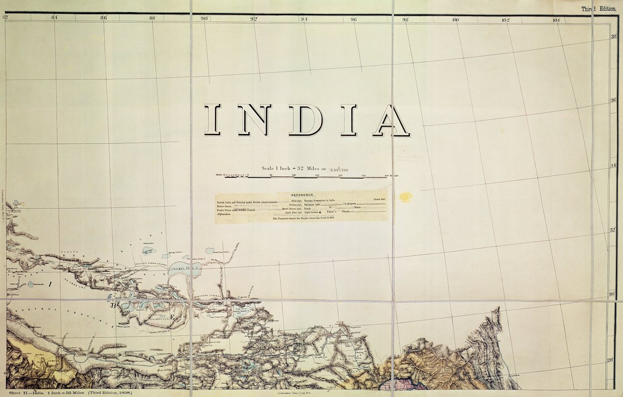 インドとチベットの国境の地図の詳細 作： 英語学校