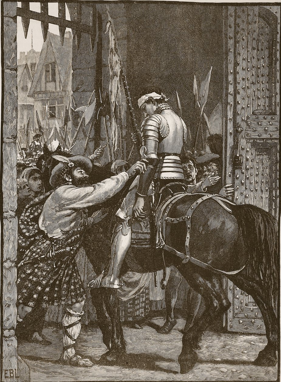 Flodden後のエジンバラ、Cassells Illustrated History of England（sepia写真）のイラスト 作： 英語学校