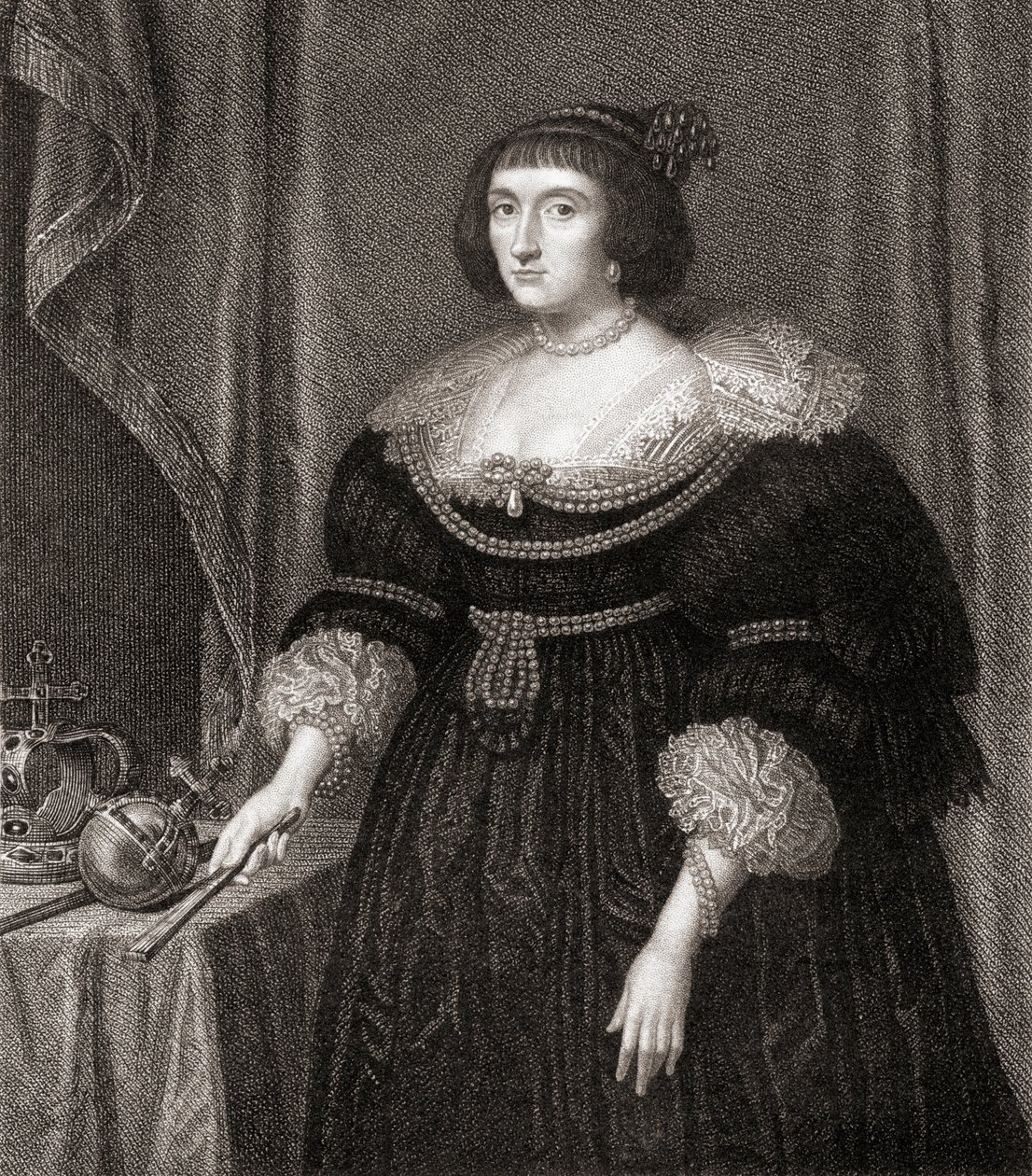 エリザベス、ボヘミアの女王（1596-1662）、ロッジブリティッシュポートレート、1823年 作： 英語学校