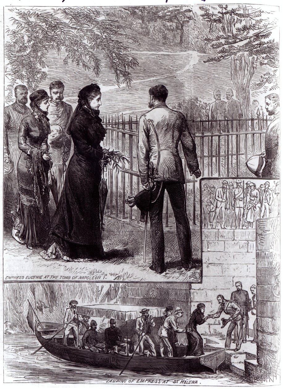 1880年にセントヘレナでナポレオン1世の墓を訪れたウジェニー女王 作： 英語学校