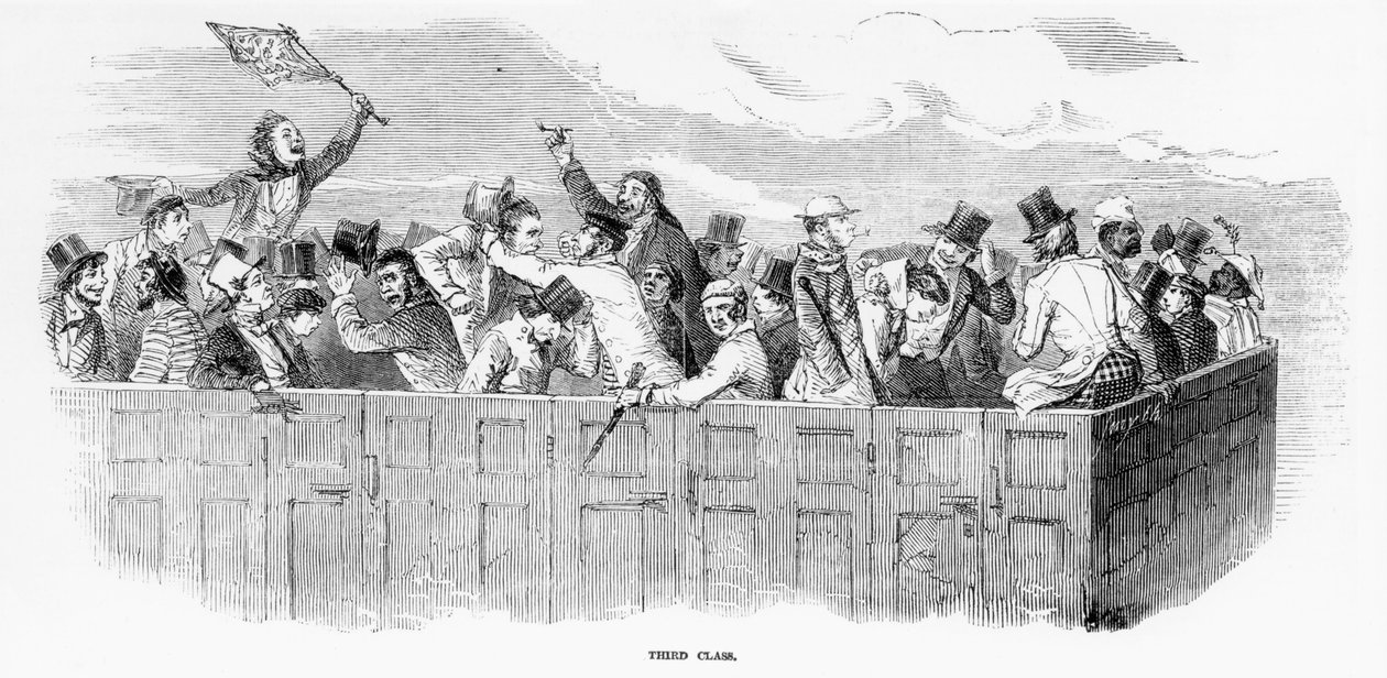 エプソンレース 1847年The Railway - Third Class (e.g. engraving) 作： 英語学校