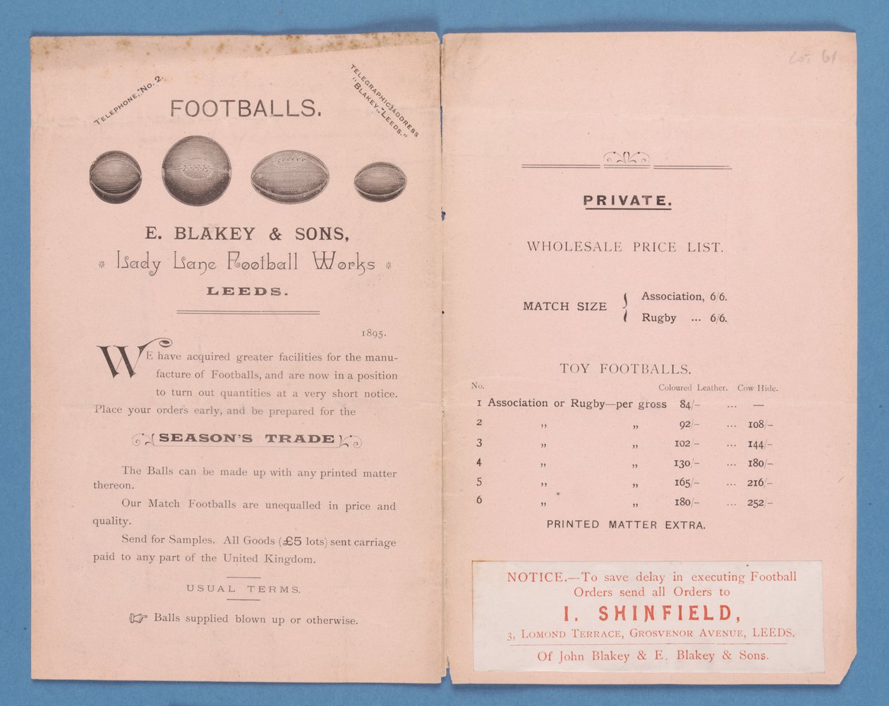 E.ブレイキー＆サンズによって作成された機器カタログ、1895 作： 英語学校