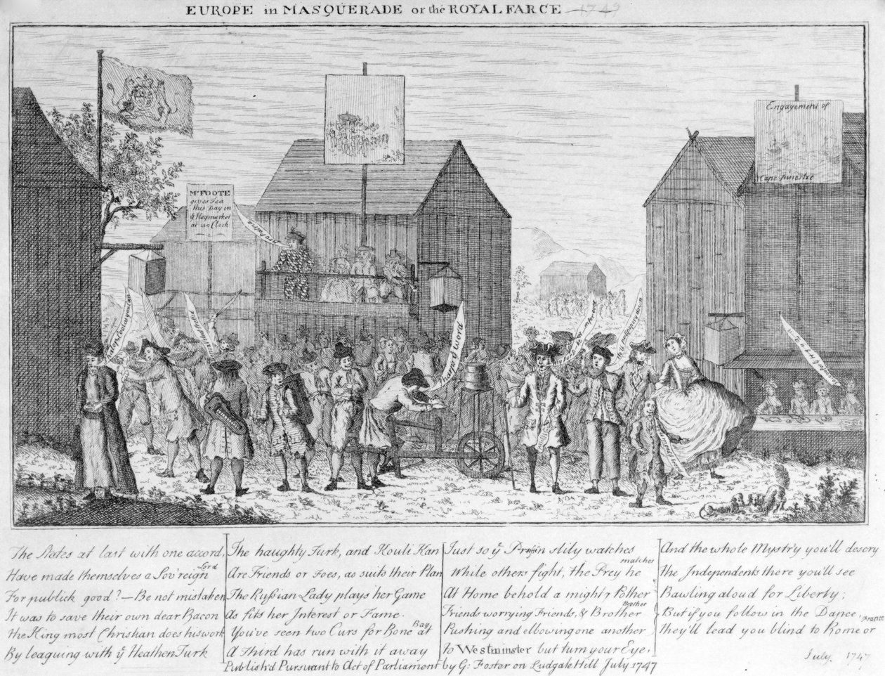 マスカレードのヨーロッパ、またはロイヤルファース、G。フォスター作、1747 作： 英語学校
