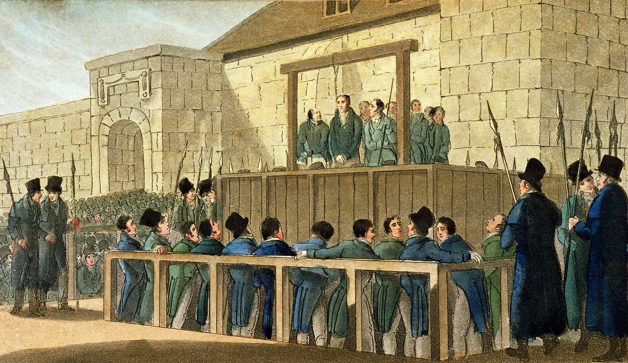 1824年、ハートフォード監獄でのジョン・サーテル（1794-1824）の処刑 作： 英語学校