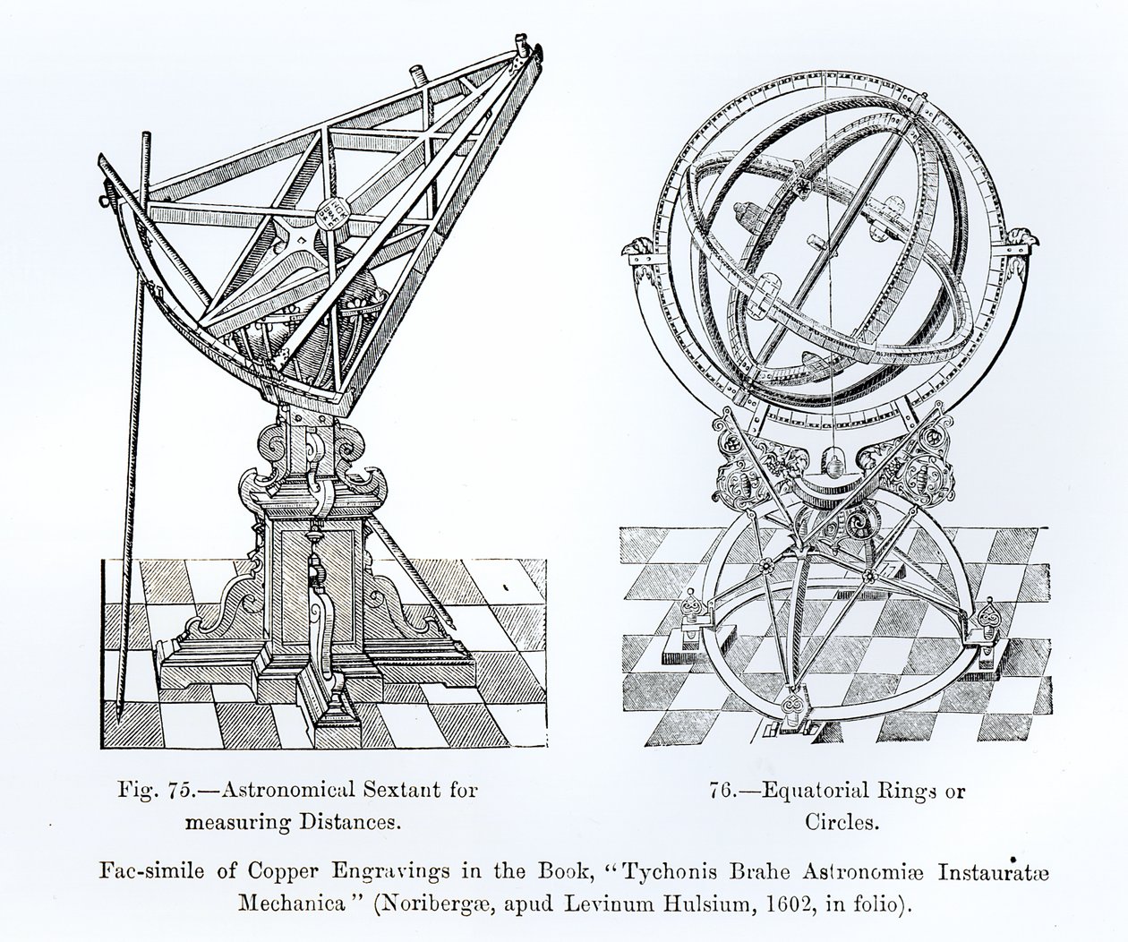Tychonis Brahe Astronomiae Instauratae Mechanicaからの銅版画の複製、1602年 作： 英語学校