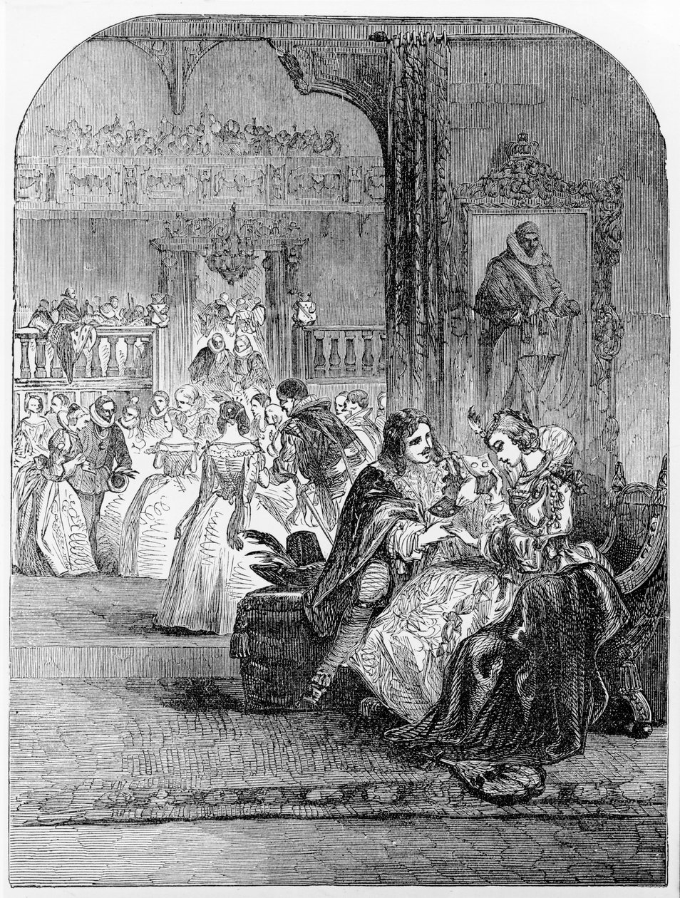 チャールズ王子（1600-49）とヘンリエッタ王女（1609-69）のパリでの初面接 作： 英語学校