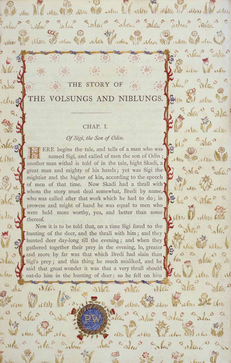 ヴォルスンとニブルングの物語、1870年頃の最初のページ 作： 英語学校