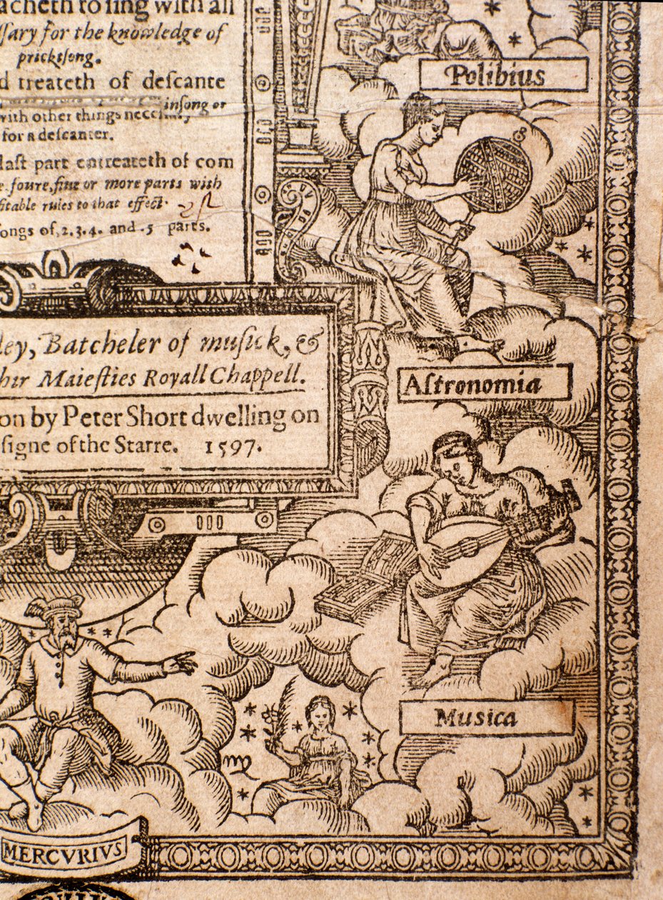 A Plaine and EasieのFrontispiece、Practicall Musicke入門Thomas Morley、詳細、1597 作： 英語学校