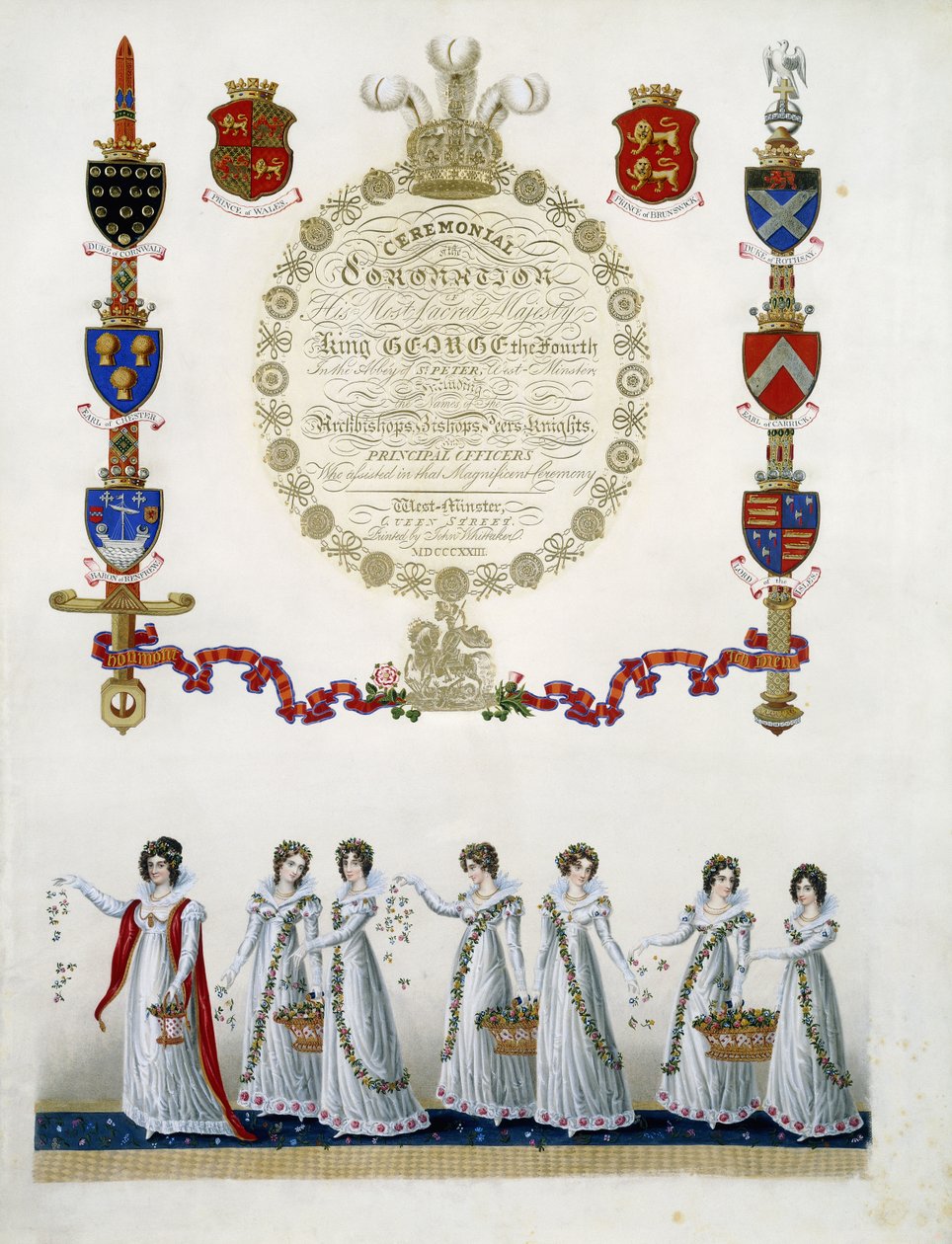 口絵、「彼の最も神聖な陛下王ジョージ4世の戴冠式」、ジョン・ウィッタカー、1823年 作： 英語学校